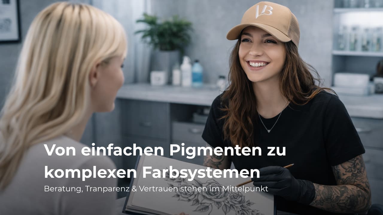 Beratungsgespräch im Studio – Von einfachen Pigmenten zu komplexen Farbsystemen