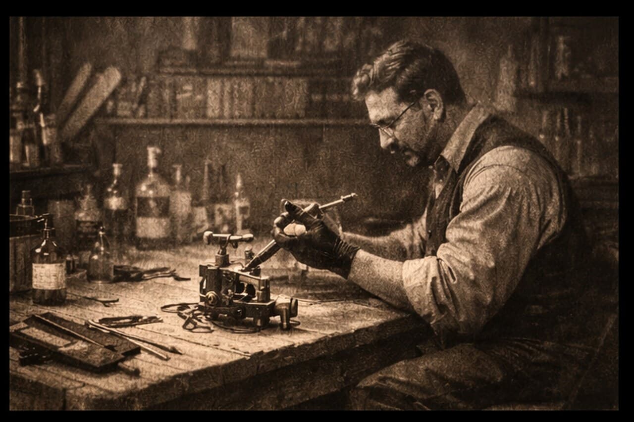 Historische Werkstatt – Entwicklung der Tätowiermaschine